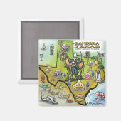 Bandera TEXAS Map Magneet (Voorkant / Achterkant)