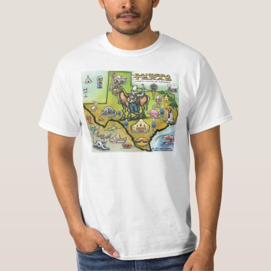 Bandera TEXAS Map T-shirt (Voorkant)