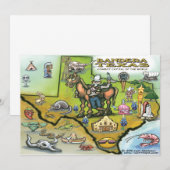 Bandera TEXAS Map Uitnodiging (Voorkant / Achterkant)