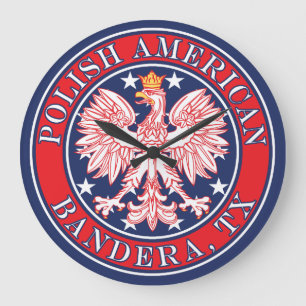 Bandera Texas Poolse Amerikaanse adelaar Grote Klok