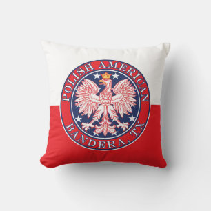 Bandera Texas Poolse Amerikaanse adelaar Kussen