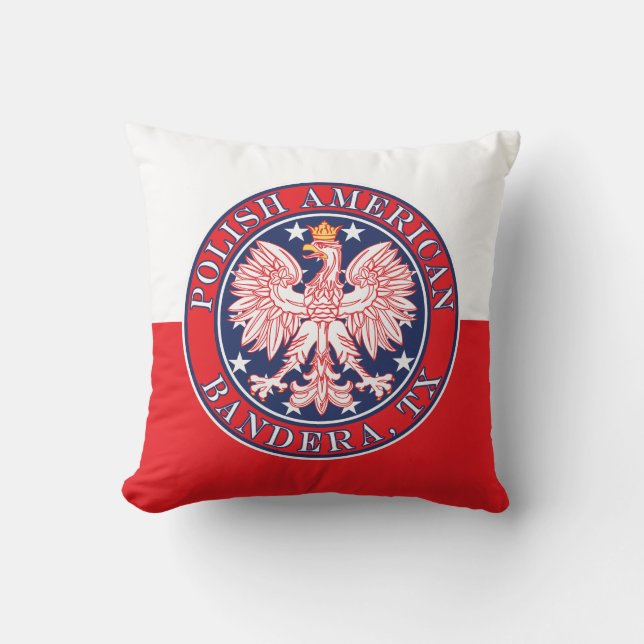 Bandera Texas Poolse Amerikaanse adelaar Kussen (Voorkant)