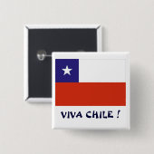 Bandera Viva Chili IV Vierkante Button 5,1 Cm (Voorkant /achterkant)