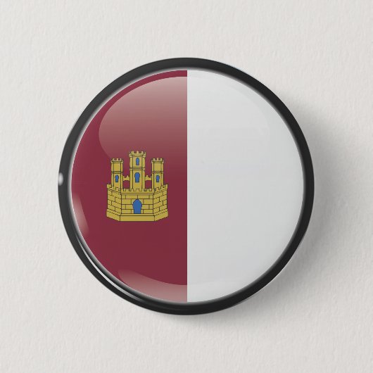 Bandera y escudo de Castilla La Mancha Ronde Button 5,7 Cm (Voorkant)