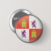 Bandera y escudo de Castilla y León Ronde Button 5,7 Cm (Voorkant /achterkant)
