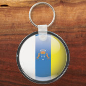 Bandera y escudo de Islas Canarias Sleutelhanger (Voorkant)