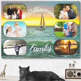 Banderas Bay Family Sunset 0884 Art Canvas Afdruk