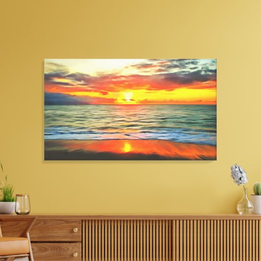 Banderas Bay Sunset 1738 Art Canvas Afdruk (Insitu (Woonkamer))