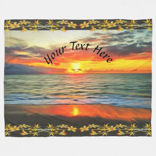 Banderas Bay Sunset 1738 Fleece Deken (Voorkant (Horizontaal))