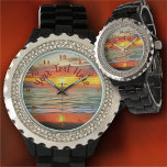Banderas Bay Sunset 1738 Horloge<br><div class="desc">Schilderij "Banderas Bay Sunset 1738" Collectie Dit strass horloge voor vrouwen schittert. Met een armband van emaillegering in zwart of wit, evenals een aanpasbaar gezicht, zult u voor het eerst graag een blik werpen op uw horloge. Personaliseer op de productpagina of klik op de knop "Aanpassen" voor meer ontwerpopties. Ontwerp...</div>