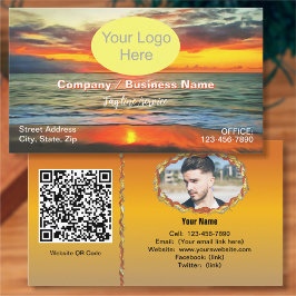 Banderas Bay Sunset 1738 QR Code Visitekaartje