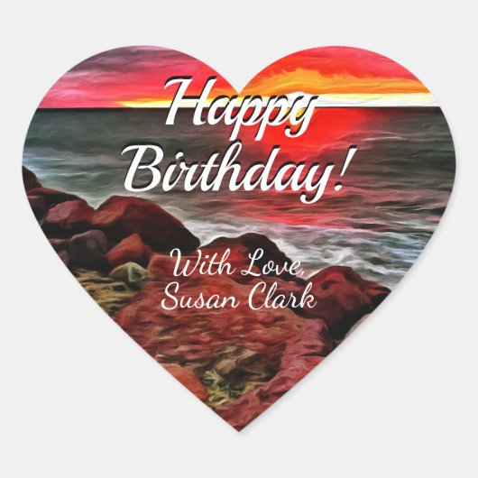 Banderas Happy Birthday Rocky Sunset 914 Hart Sticker (Voorkant)