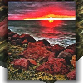 Banderas Rocky Sunset 914 Art Canvas Afdruk