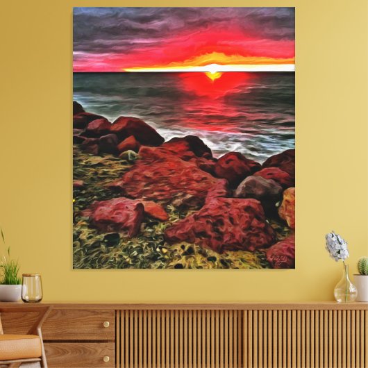 Banderas Rocky Sunset 914 Art Canvas Afdruk (Insitu (Woonkamer))