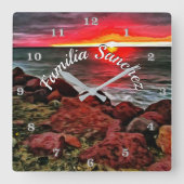 Banderas Rocky Sunset 914 Vierkante Klok (Voorkant)