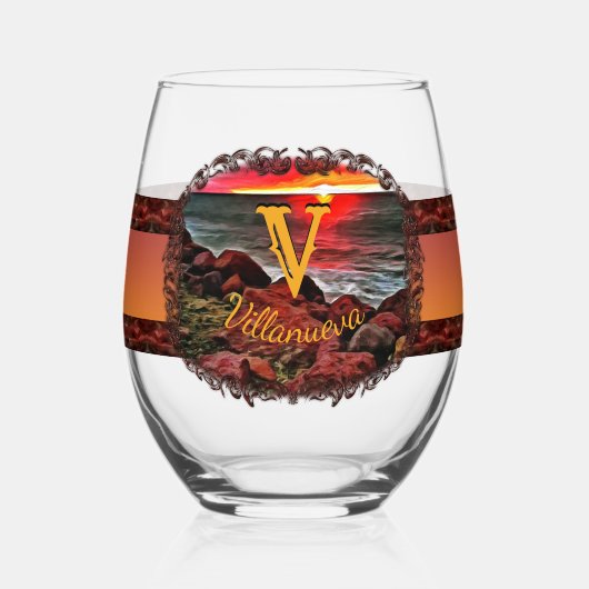 Banderas Rocky Sunset 914 Wijnglas Zonder Voet (Voorkant)