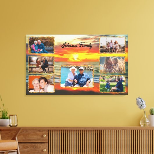 Banderas Sunset Familie Collage 1738 Art Canvas Afdruk (Insitu (Woonkamer))