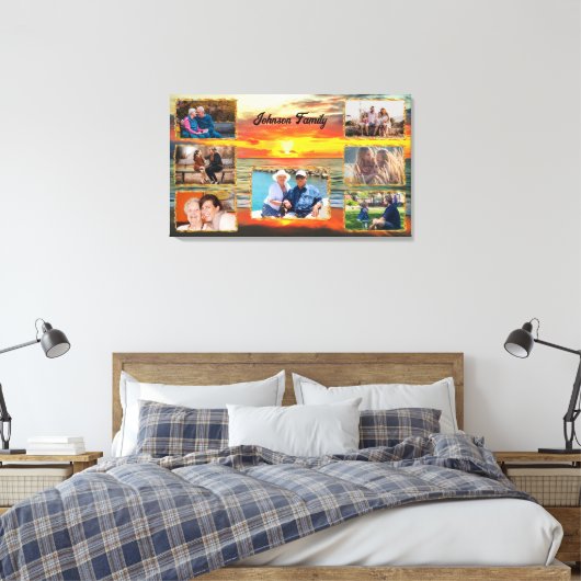 Banderas Sunset Familie Collage 1738 Art Canvas Afdruk (Insitu (Slaapkamer))