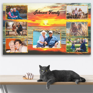 Banderas Sunset Familie Collage 1738 Art Canvas Afdruk