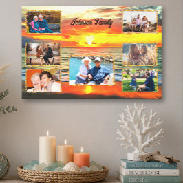 Banderas Sunset Family Collage 1738 Kunst Canvas Afdruk