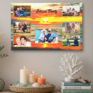 Banderas Sunset Family Collage 1738 Kunst Canvas Afdruk