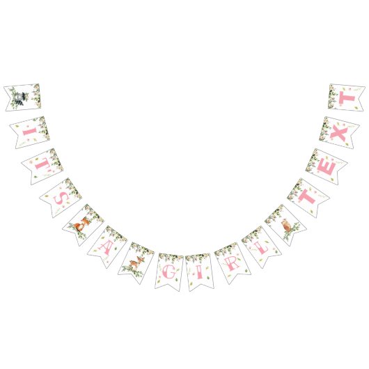 Banderines Cartel: es un Baby Shower Chica de Wood Vlaggetjes (Alle)