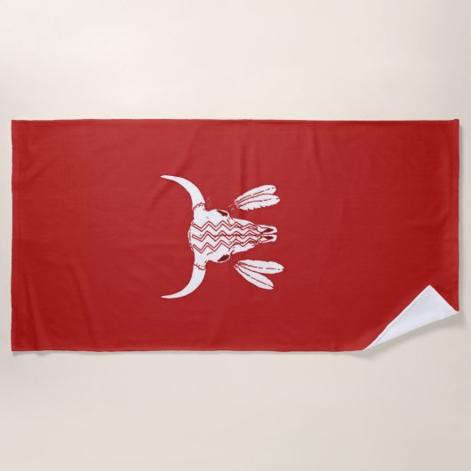 Bandhanddoek van Red Ghost Dance Buffalo Strandlaken (Voorkant)