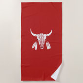 Bandhanddoek van Red Ghost Dance Buffalo Strandlaken (Voorkant)