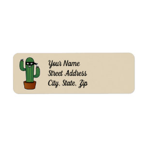 Bandidoninja van de cactus maskeerde stiekeme etiket