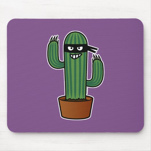 Bandidoninja van de cactus maskeerde stiekeme muismat (Voorkant)