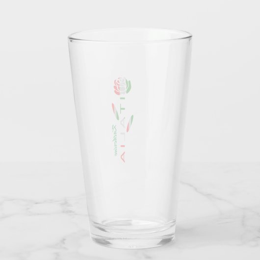 Bandiera d'Italia Rosa Gepersonaliseerd Glas (Achterkant)