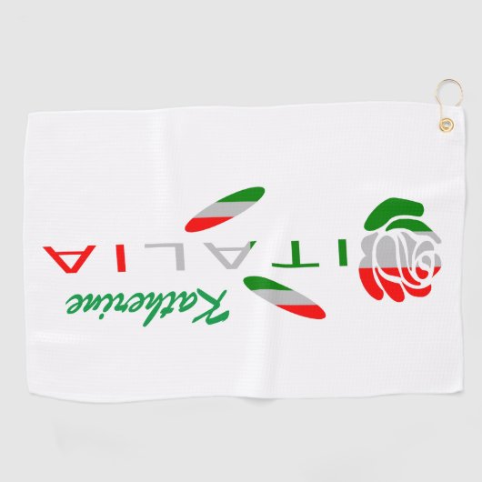 Bandiera d'Italia Rosa Gepersonaliseerd Golfhanddoek (Horizontaal)
