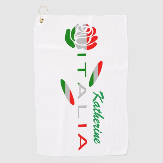 Bandiera d'Italia Rosa Gepersonaliseerd Golfhanddoek (Voorkant)