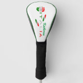 Bandiera d'Italia Rosa Gepersonaliseerd Golfheadcover (Voorkant)