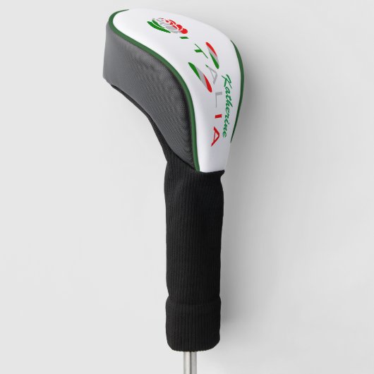 Bandiera d'Italia Rosa Gepersonaliseerd Golfheadcover (Schuin)