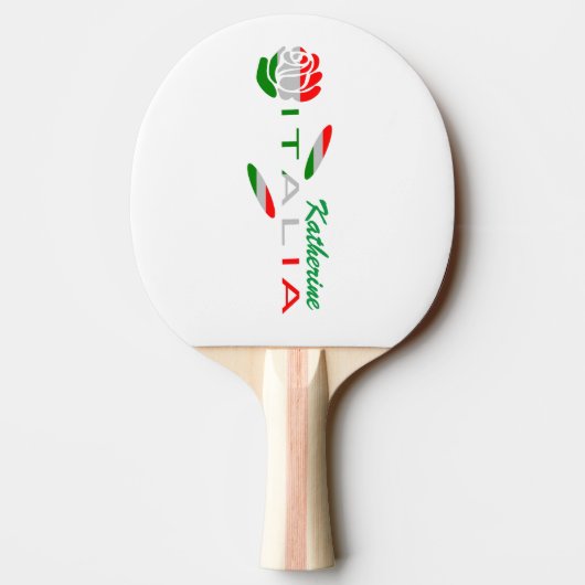 Bandiera d'Italia Rosa Gepersonaliseerd Tafeltennisbatje (Achterkant)
