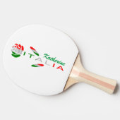 Bandiera d'Italia Rosa Gepersonaliseerd Tafeltennisbatje (Zijkant)