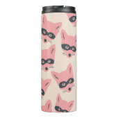 Bandit Fox Koppen: Roze Beige Patroon Thermosbeker (Achterkant)