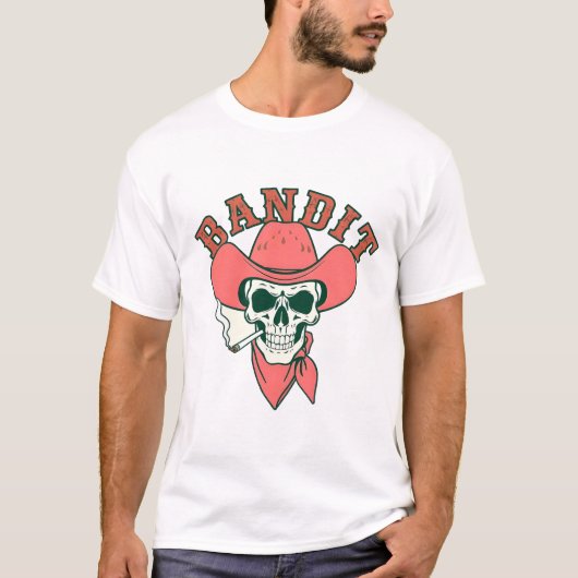 Bandit: Het roze Western Skull T-shirt (Voorkant)