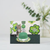 Bandit is St. Patrick's Day Cat/Kitten Briefkaart (Staand voorkant)