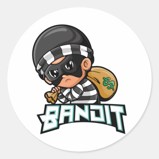 Bandit Ronde Sticker (Voorkant)