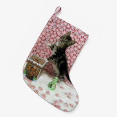 Bandit Sweet Kerstmis - Cute Cat Kleine Kerstsok (Voorkant (Hangend))