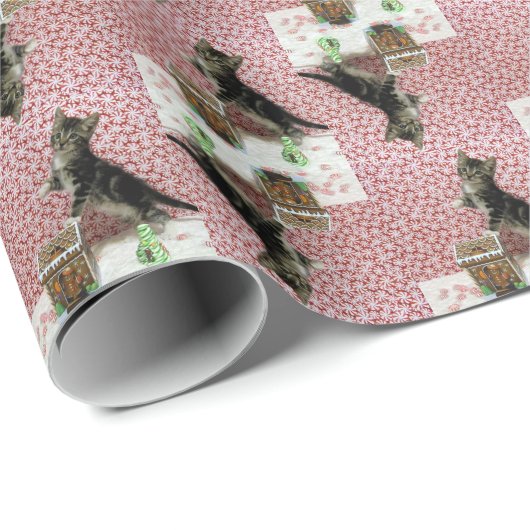 Bandit the Cat's Gingerbread House Cadeaupapier (Rol Hoek)