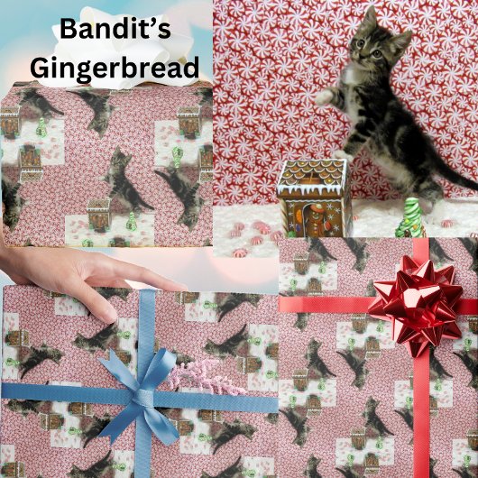 Bandit the Cat's Gingerbread House Cadeaupapier