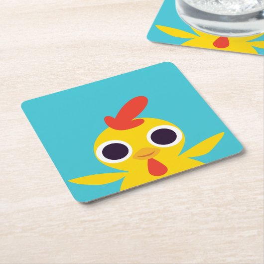 Bandit the Chick Kartonnen Onderzetters (Schuin)