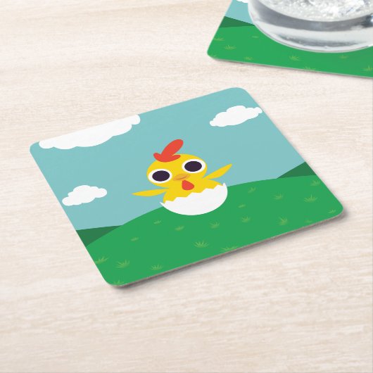 Bandit the Chick Kartonnen Onderzetters (Schuin)