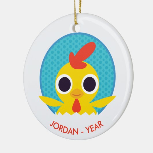 Bandit the Chick Keramisch Ornament (Links)