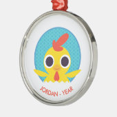 Bandit the Chick Metalen Ornament (Links)