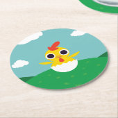 Bandit the Chick Ronde Kartonnen Onderzetter (Gebogen)