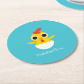 Bandit the Chick Ronde Kartonnen Onderzetter (Gebogen)